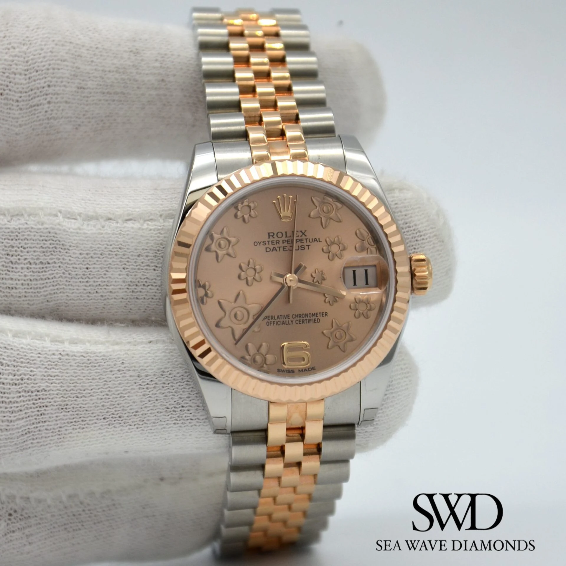 Rolex Lady-Datejust Pink Raised Floral Motif Dial 178271