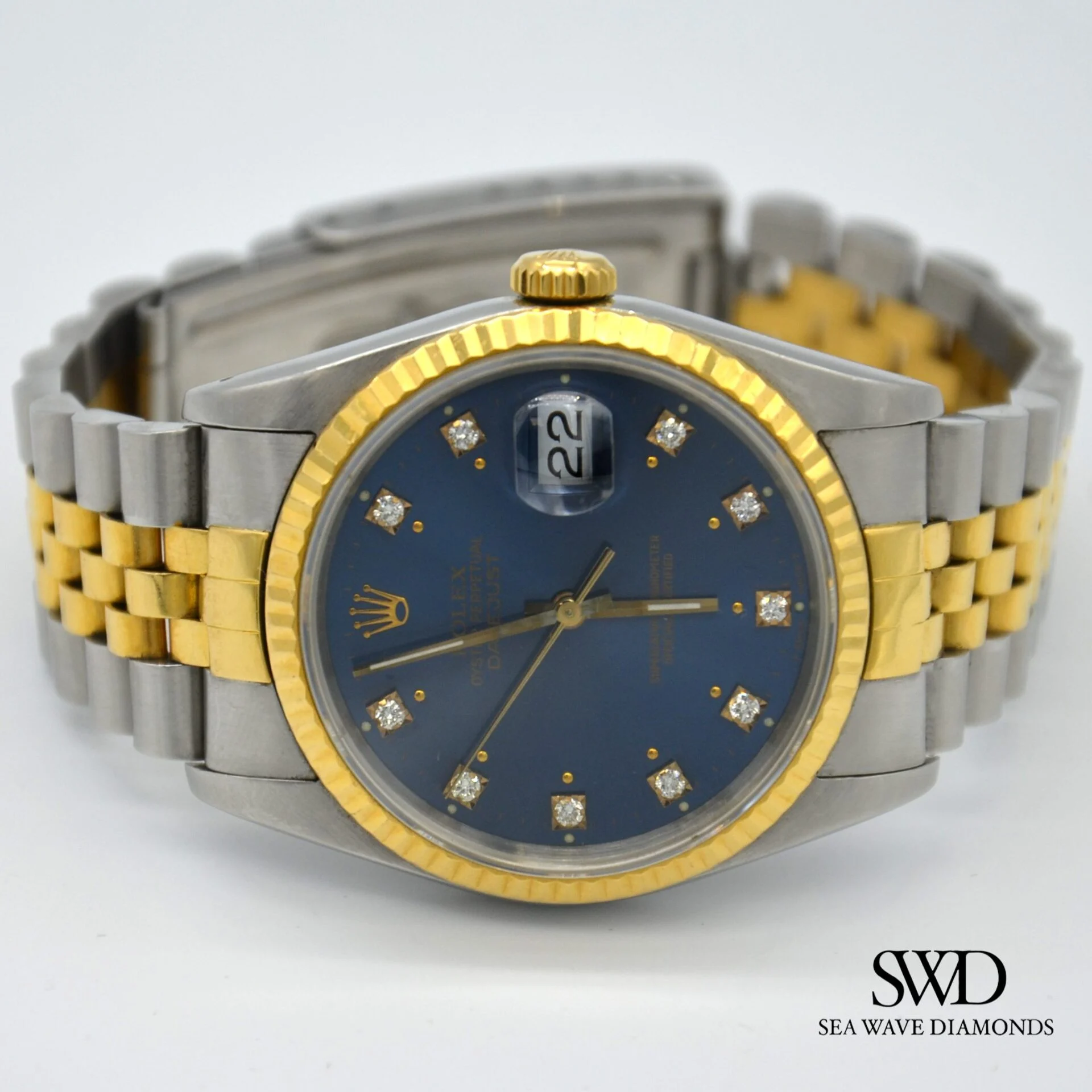 Rolex Datejust Blue After-Market Diamond Dial 16233