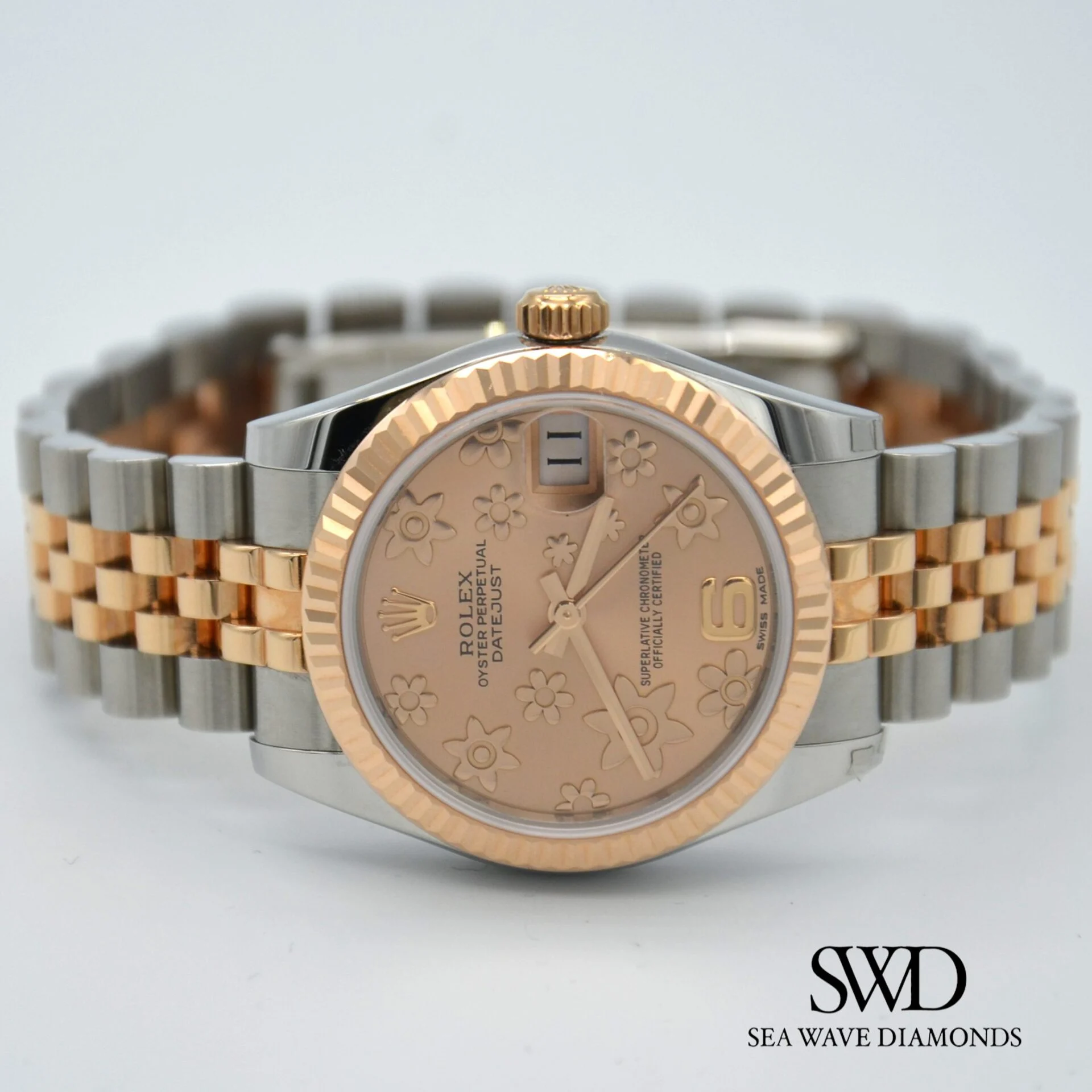 Rolex Lady-Datejust Pink Raised Floral Motif Dial 178271