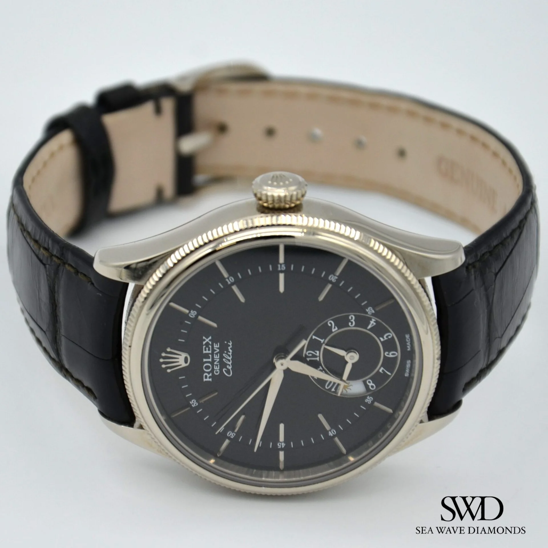 Rolex Cellini Dual Time Black Dial 50529